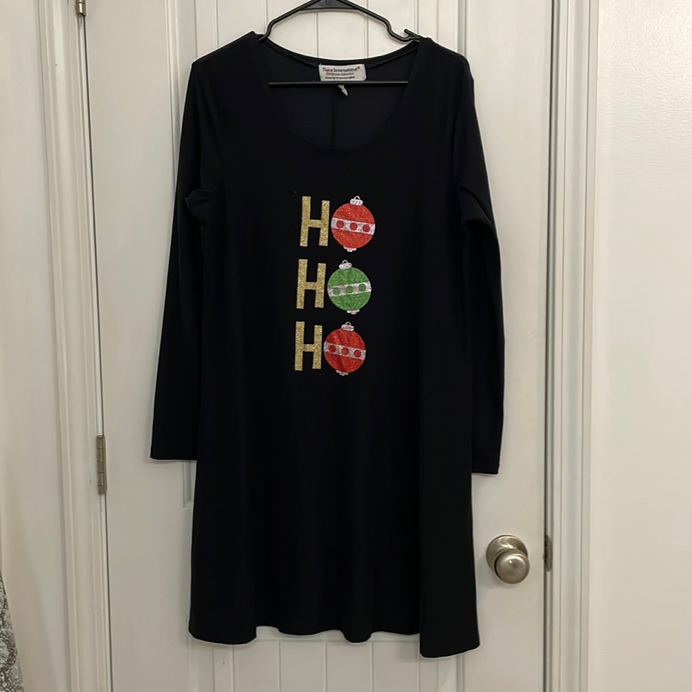 🩷Tiara International Christmas collection Medium long sleeve black dress
